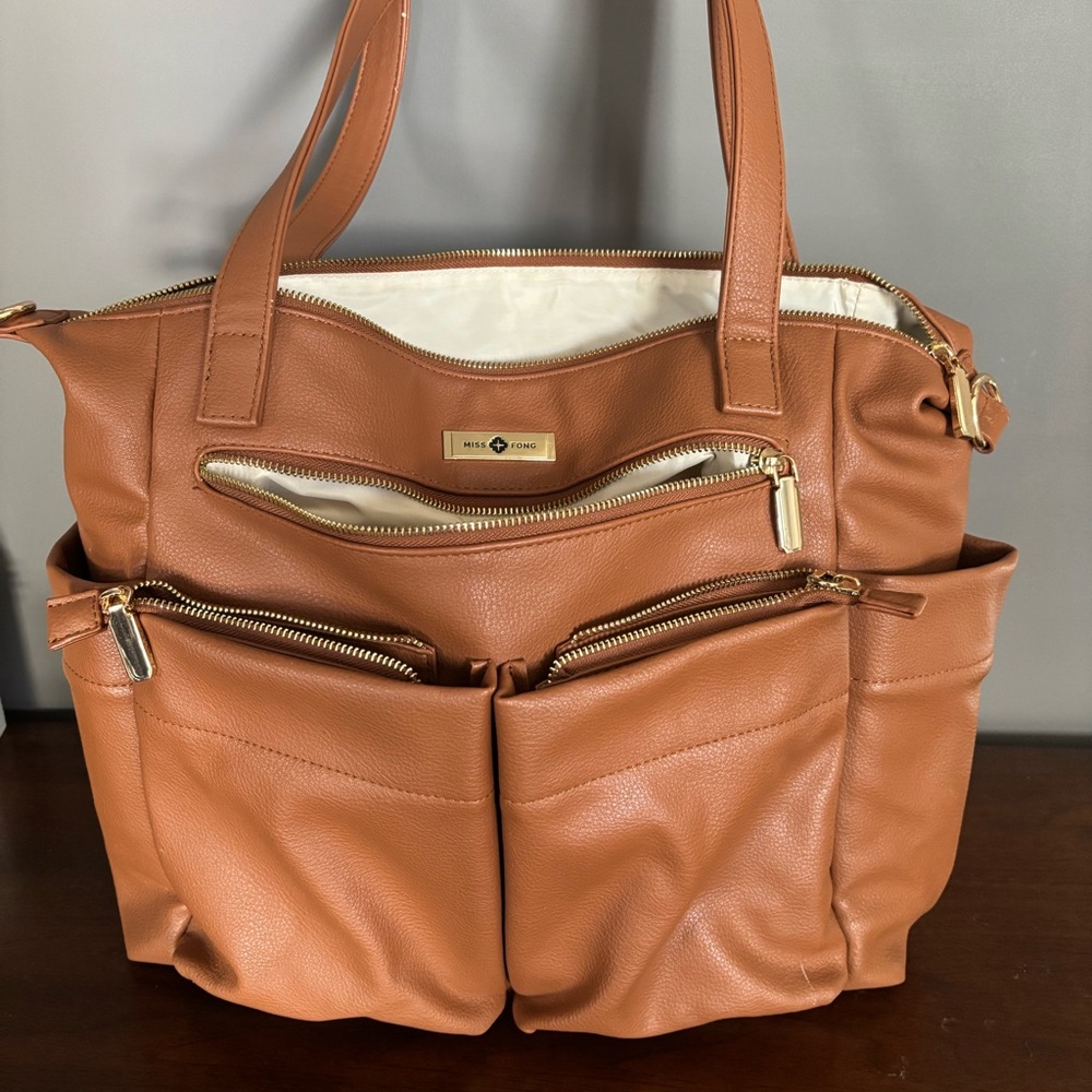 Miss Fong Leather Diaper Bag